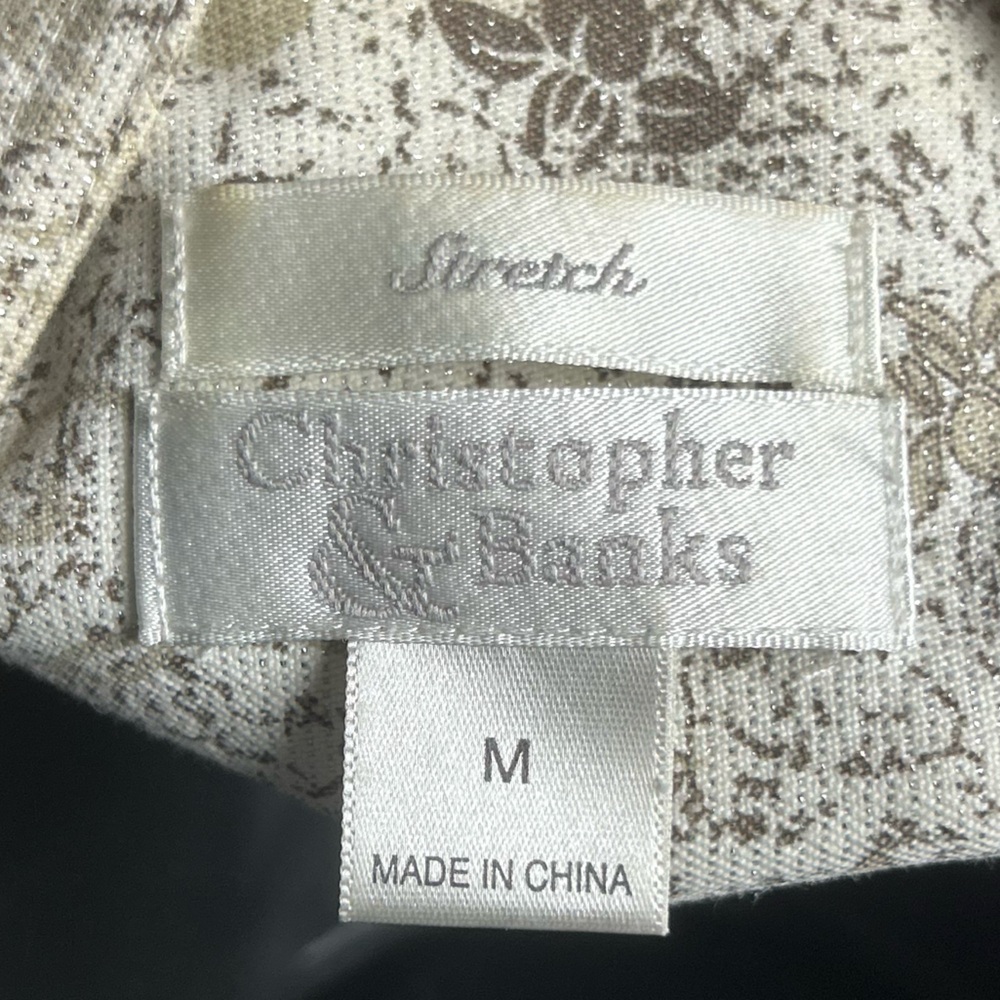 Christopher & Banks Floral Button-Up Jacket Metallic Silver - Picture 7 of 9